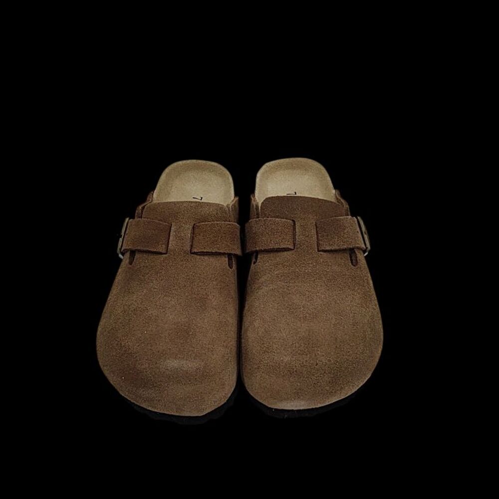 Quince Women Water Repellent Suede Clog Mule Tan 7